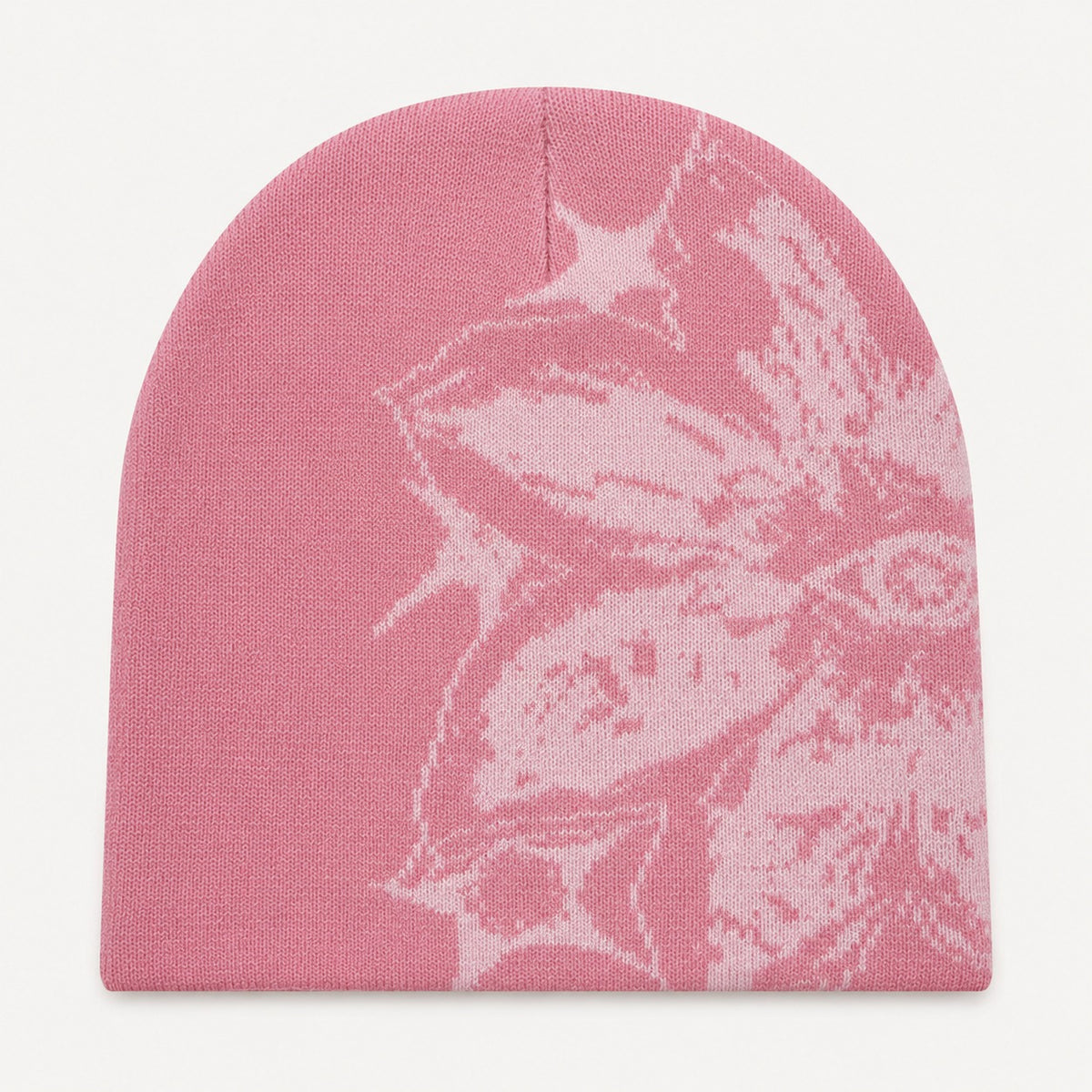 The Rue Afterdark Bloom Beanie in Light Pink, front three-quarter view.