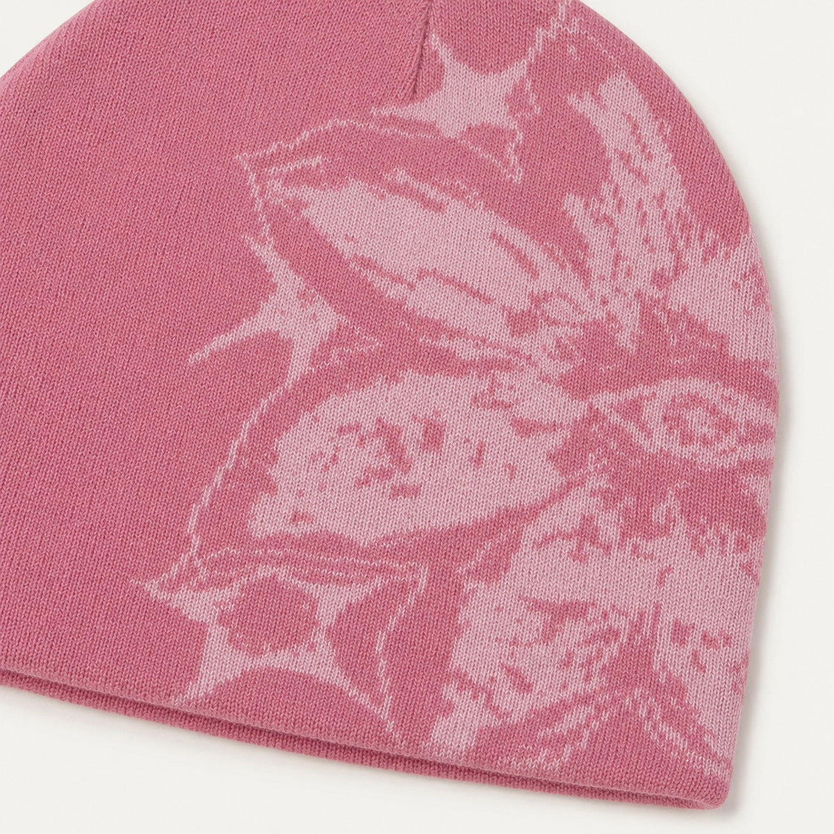 The Rue Afterdark Bloom Beanie in Light Pink, fabric and hardware detail.