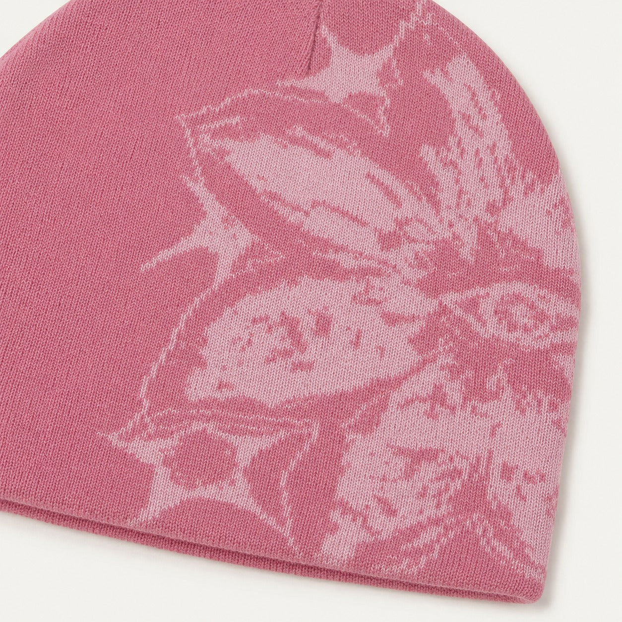 The Rue Afterdark Bloom Beanie in Light Pink, fabric and hardware detail.