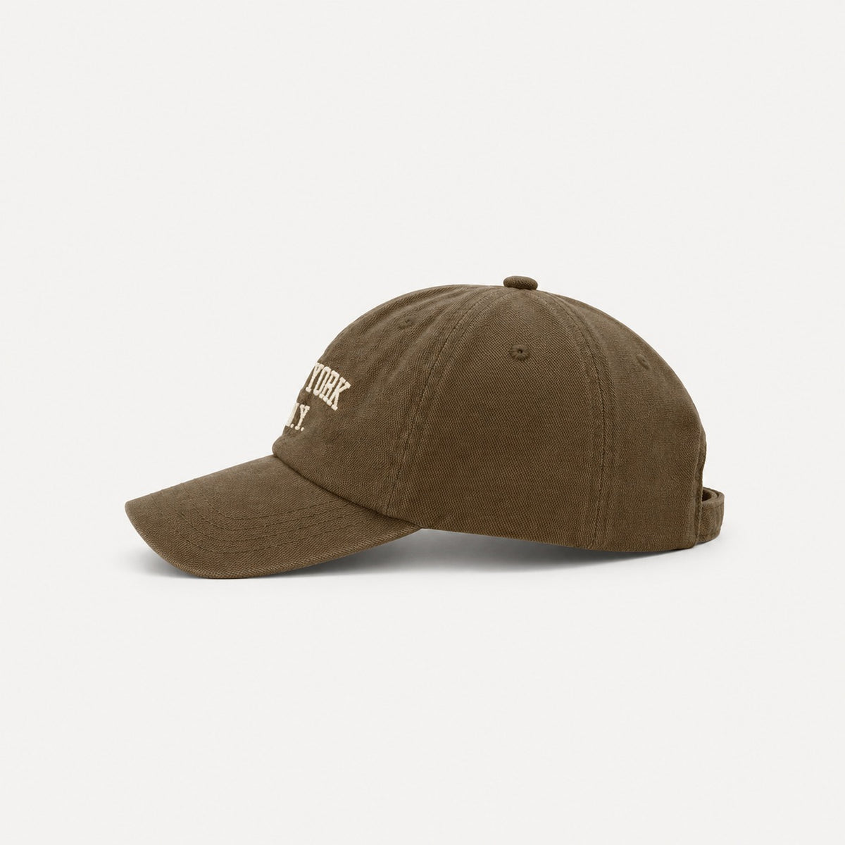The Rue New York Cap in Olive, alternate view.