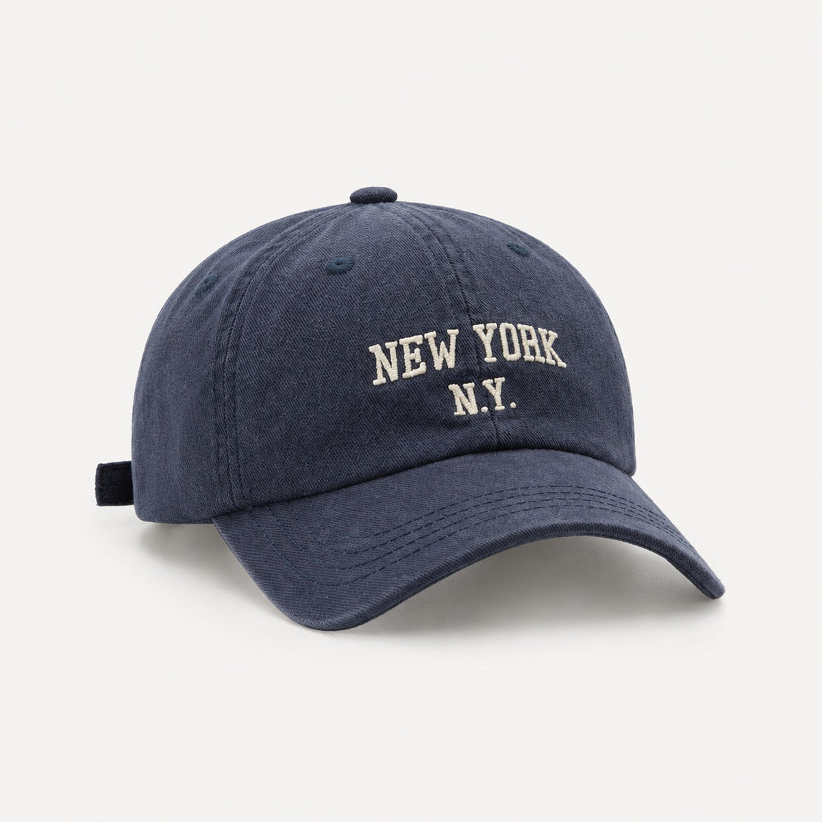 The Rue New York Cap in Navy, alternate view.