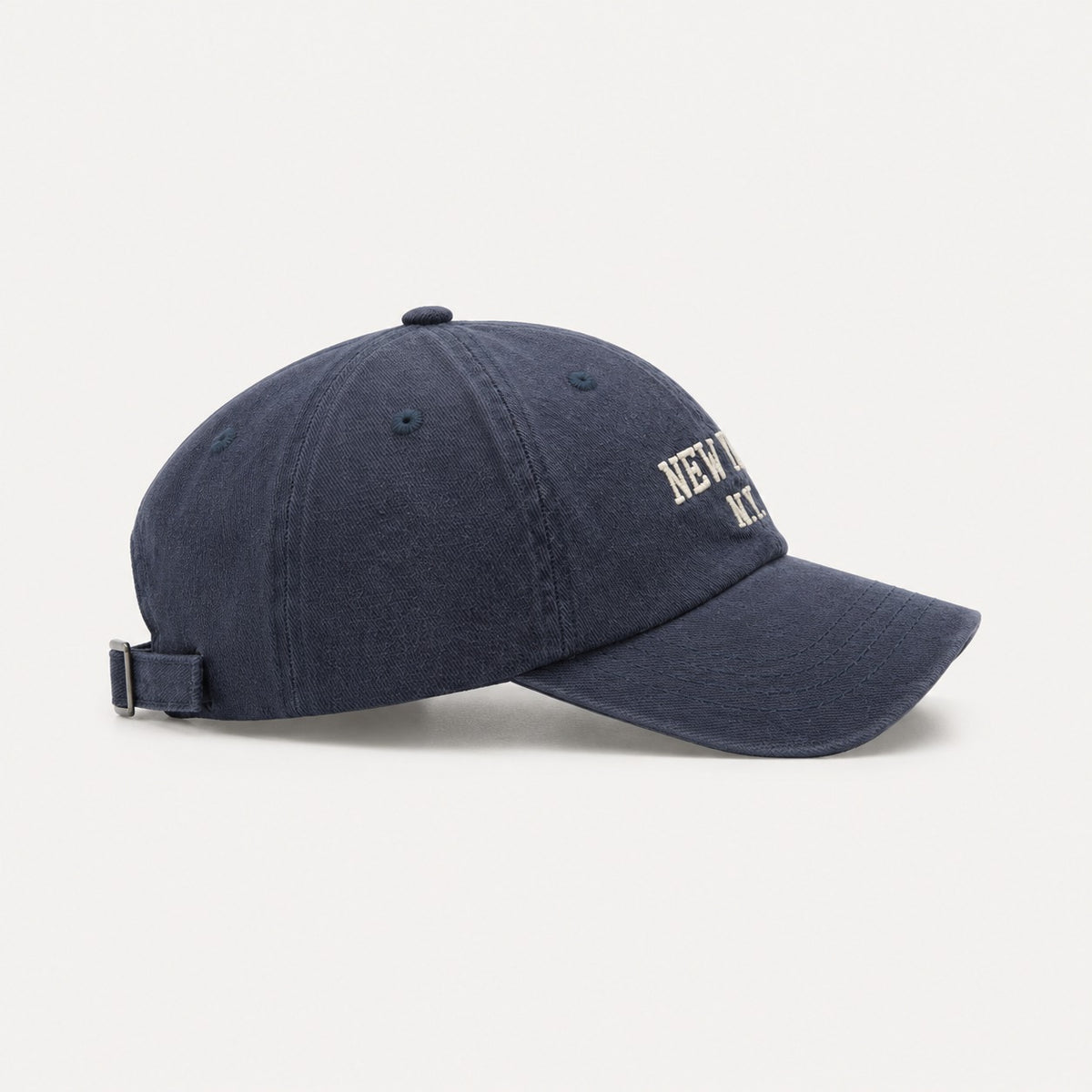 The Rue New York Cap in Navy, alternate view.