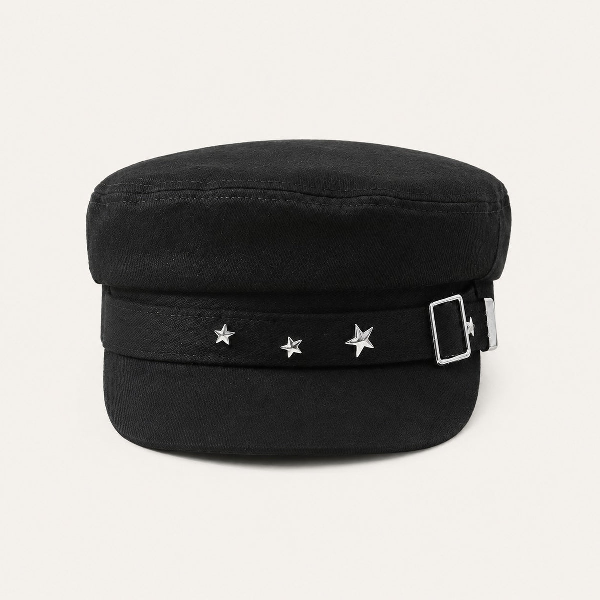 The Rue Starcrossed Rivet Cadet Cap in Black, alternate view.
